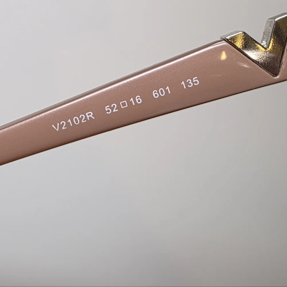 Authentic Valentino V2102R 601 Crystal V Pink Eyeglass Frames 52-16-135 Italy